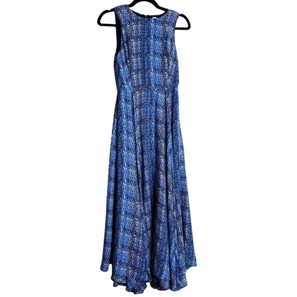 Prose & Poetry Midi Swift Dress Women XS Made USA Blue Preppy Designer Nautical